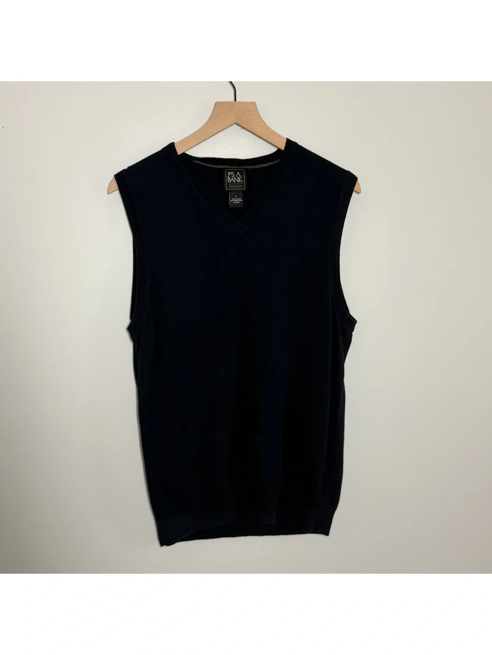 Jos. A. Bank Traveler Navy Pima Cotton Sweater Vest Men’s Large V-Neck